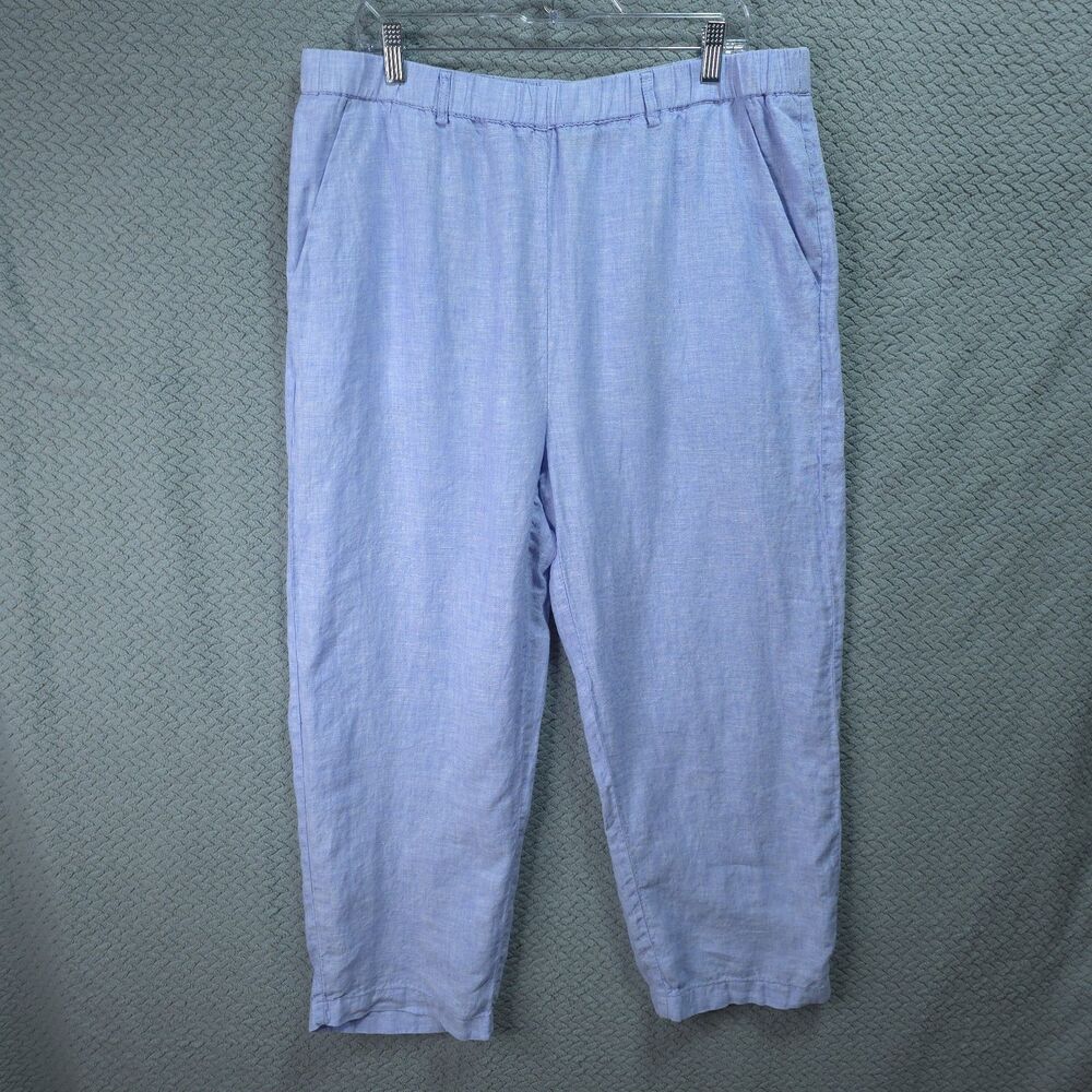 Quince European Linen Pants Womens French Blue 100% Linen XL Coastal Grandmother